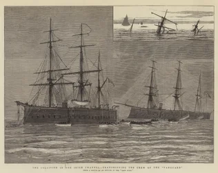 The Collision in the Irish Channel, transhipping the Crew of the Vanguard